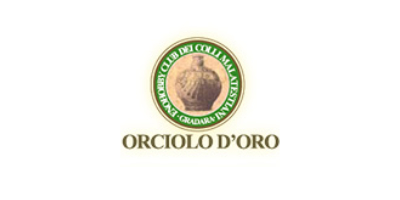Logo of the national olive oil competition "Orciolo d'Oro" with a circular emblem depicting a ceramic jug and the inscription "Hobby Club dei Colli Malatestini - Gradara", on a white background.